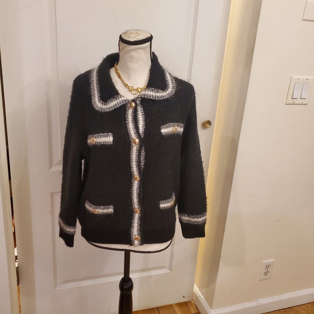 Maje Moopy collard cardigan sz T2 (approx 6)